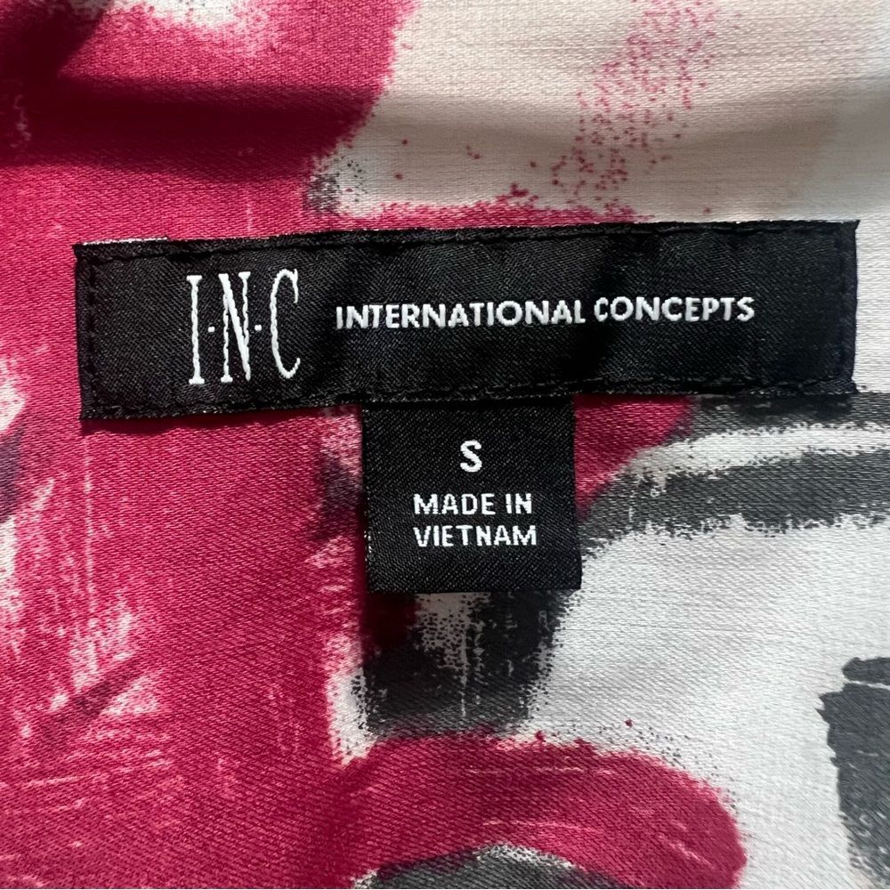 $15 SALE INC Button Down Print Shirt Mens S Long‎ Sleeves Pink Gray Casual - Picture 7 of 10